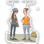 New jeans? No, new cat. Folded Greeting Card Aufkleber (Vorderseite)