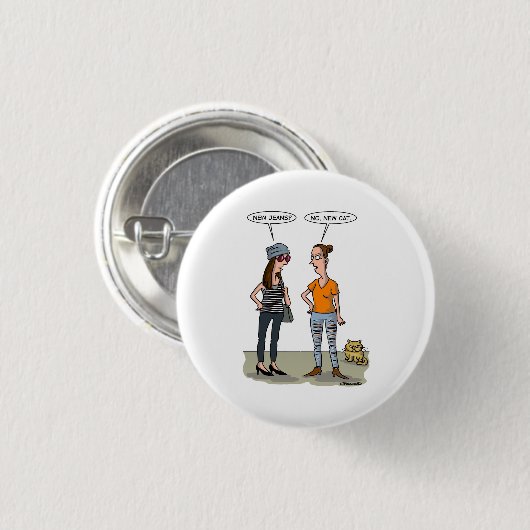 New jeans? No, new cat. Folded Greeting Card Button (Vorne & Hinten)
