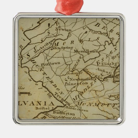 New Jersey 3 Silbernes Ornament (Vorne)