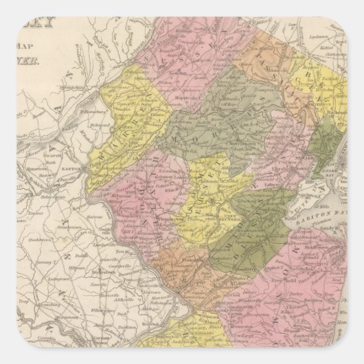 New Jersey 4 Quadratischer Aufkleber (Vorderseite)