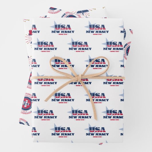 New Jersey, 50 Staaten, Liberty Bell Geschenkpapier Set (Beispiel)
