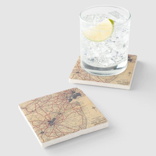 New-Jersey 6 Steinuntersetzer (Seitenansicht)