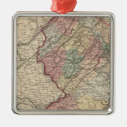 New-Jersey 9 Silbernes Ornament (Vorne)