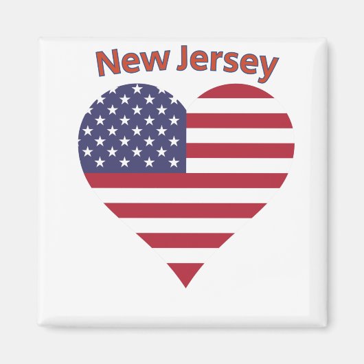 New Jersey American Flag Heart Magnet (Vorne)