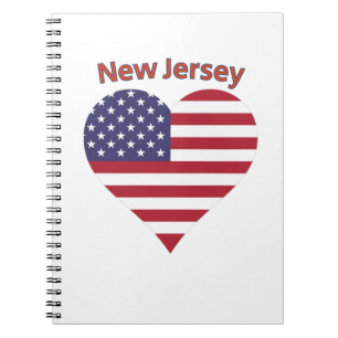 New Jersey American Flag Heart Notizblock