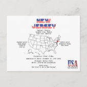 New Jersey American Staat auf einer Karte und nütz (Vorderseite)