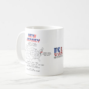 New Jersey American Staat auf einer Karte und nütz Kaffeetasse