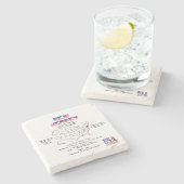 New Jersey American Staat auf einer Karte und nütz Steinuntersetzer (Seitenansicht)