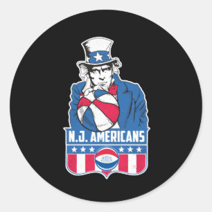 New Jersey Amerikaner Basketball Uncle Sam Runder Aufkleber