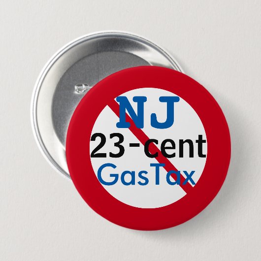 New Jersey Anti 23 Cent Gas Tax 3" Button (Vorne & Hinten)