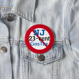 New Jersey Anti 23 Cent Gas Tax 3" Button