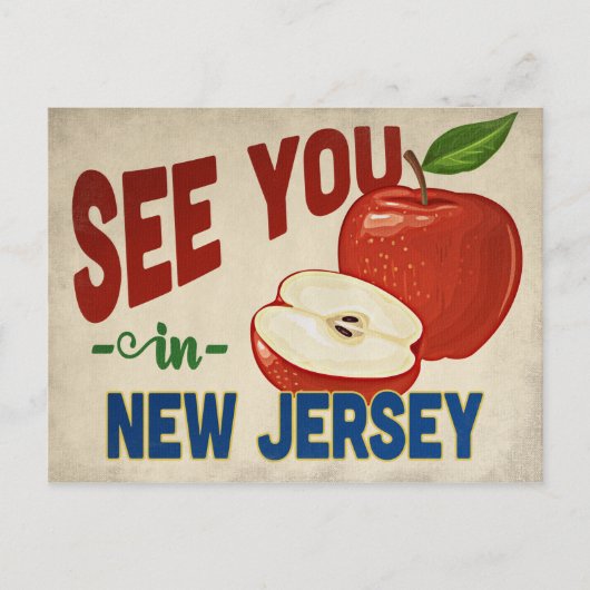 New Jersey Apple - Vintage Travel Postkarte (Vorderseite)