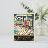 New Jersey | Art Deco Postkarte (Stehend Vorderseite)
