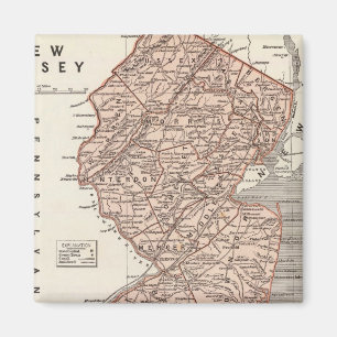 New Jersey Atlas Karte Magnet