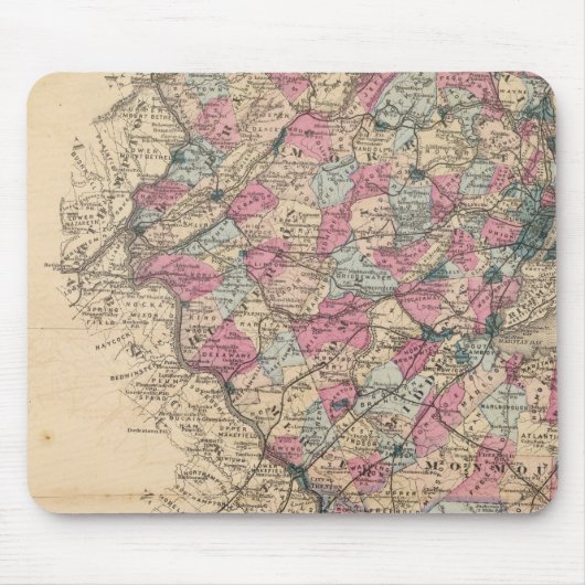 New Jersey Atlas Karte Mousepad (Vorne)