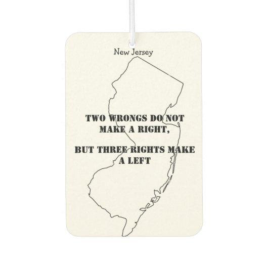 New Jersey Autolufterfrischer (Vorderseite)