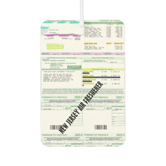 New Jersey  Autolufterfrischer (Vorderseite)