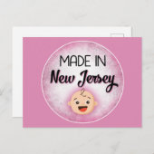 New Jersey Baby Funny Pink New Girl Postcard Postkarte (Vorne/Hinten)