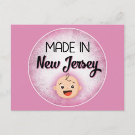New Jersey Baby Funny Pink New Girl Postcard Postkarte