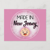 New Jersey Baby Funny Pink New Girl Postcard Postkarte (Vorderseite)