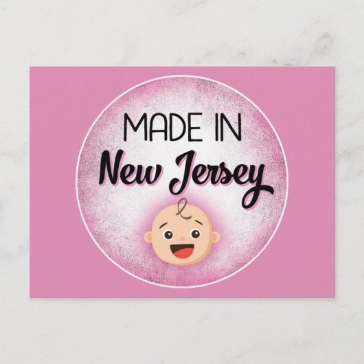 New Jersey Baby Funny Pink New Girl Postcard Postkarte (Vorderseite)