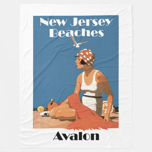 New Jersey Beaches ~ Avalon Fleecedecke (Vorderseite)