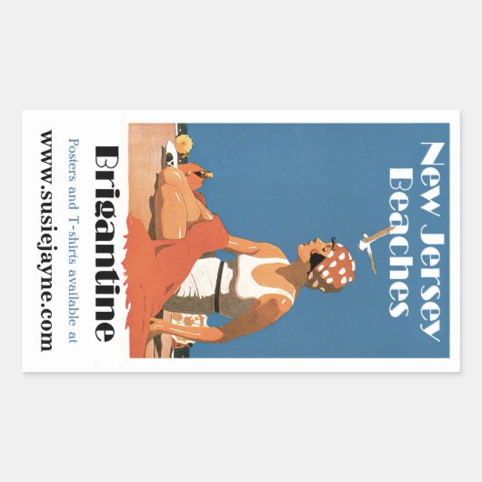 New Jersey Beaches ~ Brigantine Rechteckiger Aufkleber (Vorderseite)