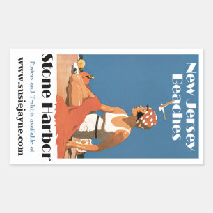 New Jersey Beaches ~ Stone Harbour Rechteckiger Aufkleber