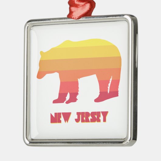 New Jersey Bear Rainbow Ornament Aus Metall (Links)