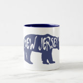 New Jersey Bear Zweifarbige Tasse (Mittel)