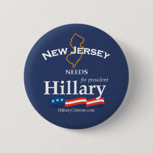 New-Jersey benötigt Hillary-Knopf Button