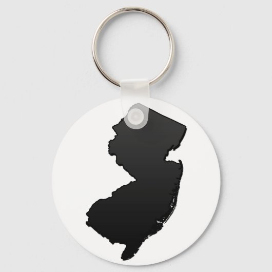 New Jersey Black Kontur Schlüsselanhänger (Vorderseite)