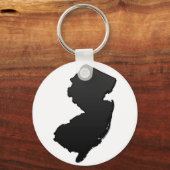 New Jersey Black Kontur Schlüsselanhänger (Vorderseite)