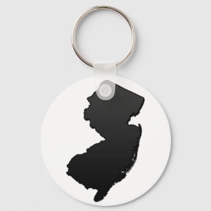 New Jersey Black Outline Schlüsselanhänger