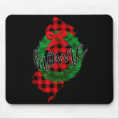 New Jersey Buffalo Plaid Christmas Home Wreath Ret Mousepad (Vorne)