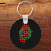New Jersey Buffalo Plaid Christmas Home Wreath Ret Schlüsselanhänger (Vorderseite)