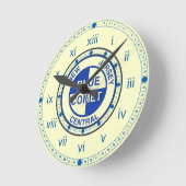 New Jersey Central Blue Comet Train Logo Runde Wanduhr (Winkel)