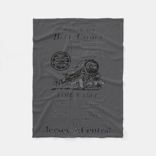 New Jersey Central Blue Comet Zug Fleecedecke (Vorderseite)
