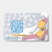 NEW JERSEY - Child ID - USA Flag Background Abzeic Ausweis (Rückseite)