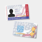 NEW JERSEY - Child ID - USA Flag Background Abzeic Ausweis (Vorder- & Rückseite)