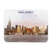New Jersey City Panorama View Magnet (Horizontal)