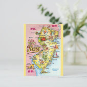 New Jersey Colorfully Illustrated  Postcard Postkarte (Stehend Vorderseite)