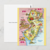 New Jersey Colorfully Illustrated  Postcard Postkarte (Vorne/Hinten)