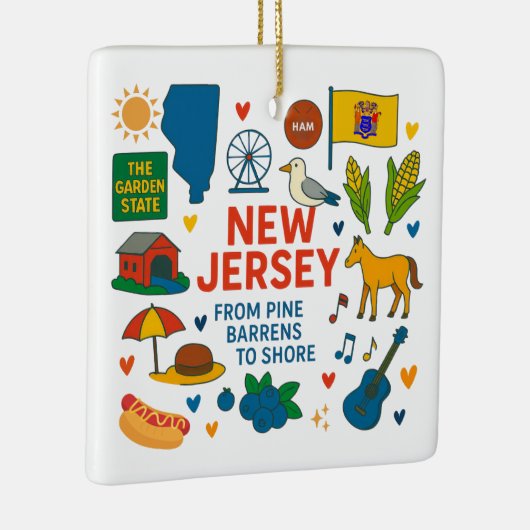 New Jersey Custom Family Trip Christmas Keramikornament (Rechts)