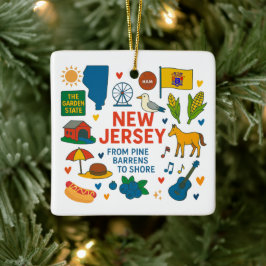New Jersey Custom Family Trip Christmas Keramikornament