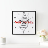 New Jersey: Das starke Überleben - die Erholung wi Quadratische Wanduhr (Zuhause)