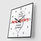 New Jersey: Das starke Überleben - die Erholung wi Quadratische Wanduhr (Winkel)