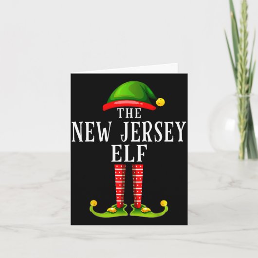 New Jersey Elf Christmas Matching Family Group Pjs Karte (Vorderseite)