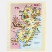 New Jersey farbenfroh illustriert - Postkarten-Wur Fleecedecke (Vorderseite)