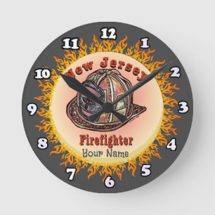 New Jersey Feuerwehrmann-Uhr Runde Wanduhr